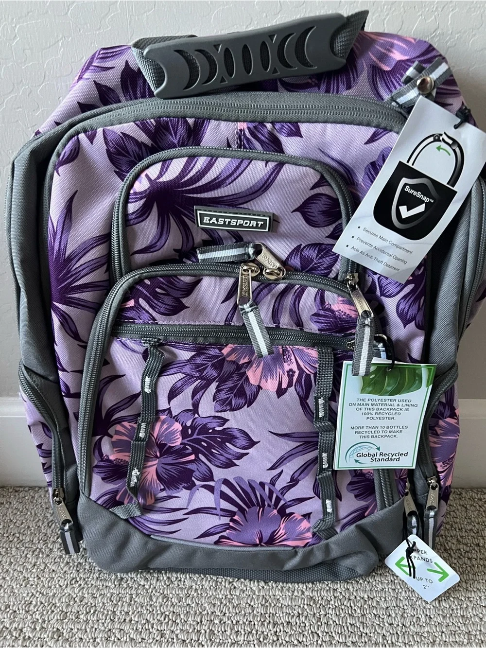 Eastsport Unisex Diamond Expandable Backpack NWT $25